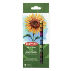 Derwent, Creioane pastel soft DERWENT Academy, 12 buc/set, diverse culori - autograf.ro