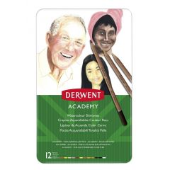 Derwent, Creioane acuarela DERWENT Academy, tonurile pielii, 12 buc/set, diverse culori - autograf.ro