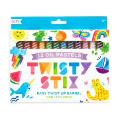 Ooly, Creioane pictura cu ulei, Twisty Stix, set 12 culori - autograf.ro