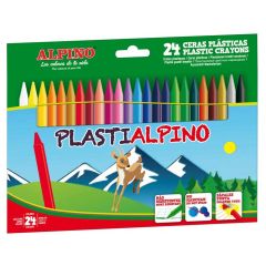 Raspundel Istetel Alpino, Creioane cerate din plastic, cutie carton, 24 culori/cutie, Plasti ALPINO - autograf.ro