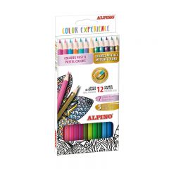 Raspundel Istetel, Creioane colorate, cutie carton, 12 culori/set (7 pastel + 5 metalizate), ALPINO Color Experience - autograf.ro