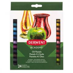 Derwent, Creioane ulei pastel DERWENT Academy, 24 buc/set, diverse culori - autograf.ro