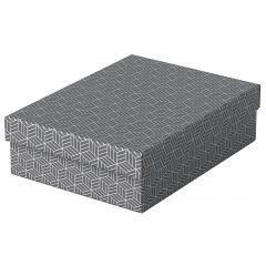 Esselte, Cutie depozitare Esselte Home Recycled, carton, 36x26x10 cm, cu capac, 3 buc/set, gri - autograf.ro