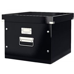 Alonje arhivare Leitz, Cutie depozitare LEITZ WOW Click & Store, pentru 15 dosare suspendabile, carton laminat, negru - autograf.ro