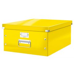 Branduri de top, Cutie depozitare LEITZ WOW Click & Store, carton laminat, mare, galben - autograf.ro