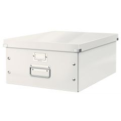 Alonje arhivare Leitz, Cutie depozitare LEITZ WOW Click & Store, carton laminat, mare, alb - autograf.ro