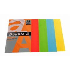 Raspundel Istetel Double A, Hartie color pentru copiator  A4,  80g/mp, 500coli/top, Double A - 5 culori intense asortate - autograf.ro