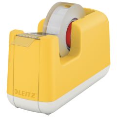 Banda adeziva si produse de ambalare DELI Leitz, Dispenser pentru banda adeziva LEITZ Cosy, PS, banda inclusa, galben chihlimbar - autograf.ro
