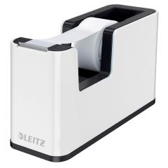 Banda adeziva si produse de ambalare DELI Leitz, Dispenser banda adeziva LEITZ WOW, PS, banda inclusa, culori duale, alb-negru - autograf.ro