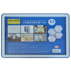 Suporti si aviziere, Display nume din plastic, 420 x 210mm, KEJEA - albastru - autograf.ro