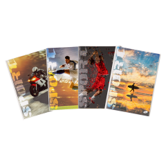 Elisa Print, Caiet A4, 60 file, 80gsm, coperta carton 300gsm, design sports - matematica - autograf.ro