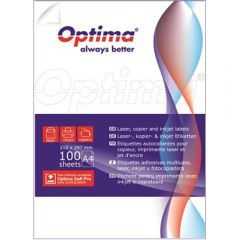Etichete autoadezive Optima, Etichete albe autoadezive 32/A4, 52.5 x 35 mm, 100 coli/top, Optima - autograf.ro