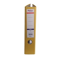 Bibliorafturi Optima, Biblioraft A4, plastifiat PP/paper, margine metalica, 75 mm, Optima Classic - galben - autograf.ro