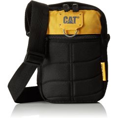 Caterpillar, Geanta mini tableta CATERPILLAR Millennial Classic - Rodney, material 600D polyester - negru/galben - autograf.ro