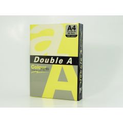 Double A, Hartie color pentru copiator A4, 75g/mp, 500coli/top, Double A - galben neon - autograf.ro