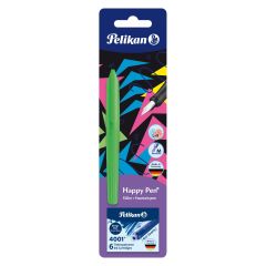 Stilou Herlitz, STILOU HAPPY PEN, CULORI ASORTATE, PENITA M, 6 PATROANE, BLISTER - autograf.ro