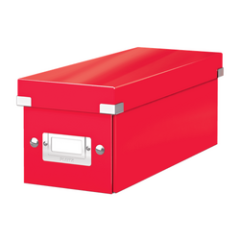 Branduri de top, Cutie depozitare LEITZ WOW Click&Store, carton laminat, pliabila, cu capac, 14x13x35 cm, rosu - autograf.ro