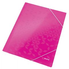 Leitz, Mapa cu elastic LEITZ WOW, carton laminat, A4, 250 coli, roz - autograf.ro