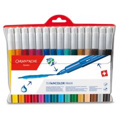 Markere Caran dAche, Set 15 Marker Fiber Coloring Carandache Fancolor Fibre - autograf.ro