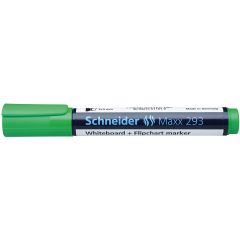Markere, Marker SCHNEIDER Maxx 293, pentru tabla de scris+flipchart, varf tesit 2-5mm - verde - autograf.ro