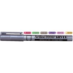Artline, Marker cu vopsea ARTLINE 999XF, corp metalic, varf rotund 0.8mm - argintiu - autograf.ro