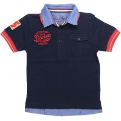 Accesorii fashion, Tricou polo bleumarin cu guler dublu si imprimeu (3147), 6 ani / 116 cm 40100076 - autograf.ro