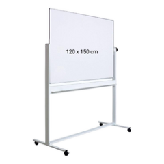 Table magnetice Smit visual supplies Optima, Tabla alba magnetica, dubla fata, rotativa, 120 x 150 cm, pe stand mobil, profil aluminiu, Optima - autograf.ro