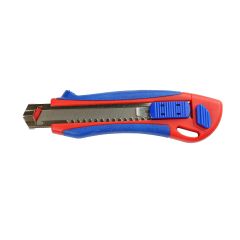 Cuttere si foarfeci Optima, Cutter premium Optima, lama 18mm + 2 rezerve SK5, auto-incarcare, sina metalica, ABS cu rubber grip - autograf.ro