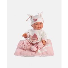 Papusi si bebelusi de jucarie Trefl Llorens, Papusa Bebita cu imbracaminte si salteluta roz, 26 cm - Llorens EK26312 - autograf.ro