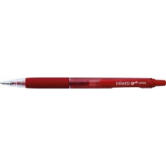 Penac, Pix cu gel PENAC Inketti, rubber grip, 0.7mm, corp rosu transparent - scriere rosie - autograf.ro