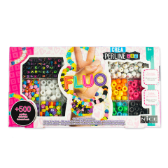 Art & Craft Nikidom Scrikss Standardgraph Nice, Kit creativ DIY - coliere si bratari cu margele fluorescente, 500 piese, Perline ABC - autograf.ro