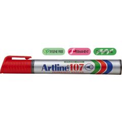 Artline, Permanent marker ARTLINE 107, corp plastic, varf rotund 1.5mm - rosu - autograf.ro