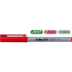 Artline, Permanent marker ARTLINE 250, corp plastic, varf rotund 0.4mm - rosu - autograf.ro