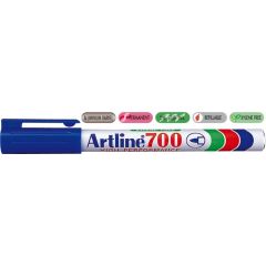 Artline, Permanent marker ARTLINE 700, corp metalic, varf rotund 0.7mm - albastru - autograf.ro