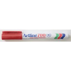 Artline, Permanent marker ARTLINE 700, corp metalic, varf rotund 0.7mm - rosu - autograf.ro
