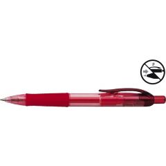 Penac, Pix cu gel PENAC FX-7, rubber grip, 0.7mm, corp transparent rosu - scriere rosie - autograf.ro