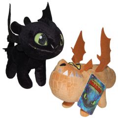 Jucarii de plus, Set 2 jucarii din plus Toothless 25 cm si Meatlug 21 cm, How to train your dragon PL20102TM - autograf.ro
