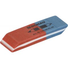 Rechizite scolare smart Aurora Donau, Radiera cauciuc pentru creion/cerneala, 57x19x8mm DONAU - rosu/albastru - autograf.ro