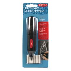 Derwent, Radiera electrica DERWENT Professional, cu baterii, 8 rezerve incluse, negru - autograf.ro