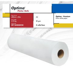 Alte articole din hartie cu destinatie speciala, Rola plotter A2, 80gr, 420mm x 50m, 2 role/cutie, Optima - Premium - autograf.ro