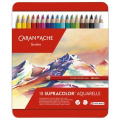 Creioane colorate Gimboo Caran dAche, Set 18 Creioane Colorate Carandache Supracolor Aquarelle Pencil - autograf.ro
