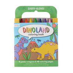 Ooly, Set carte de colorat si creioane colorate - portabil, Dinoland - autograf.ro