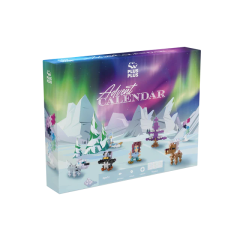 Calendare de Advent, Set constructie Plus-Plus, Calendar Advent - Mos Craciun si Aurora Boreala - autograf.ro