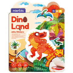 mierEdu, Set creativ cu stickere moi reutilizabile ,   Tinutul dinozaurilor - autograf.ro
