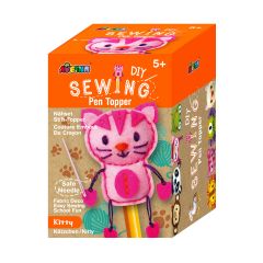 Articole de Craciun- Calendare de Advent, Set de cusut DIY - decoratiune topper pentru creion - Pisicuta - autograf.ro