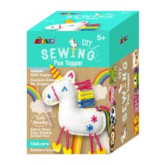 Articole de Craciun- Calendare de Advent, Set de cusut DIY - decoratiune topper pentru creion - Unicorn - autograf.ro