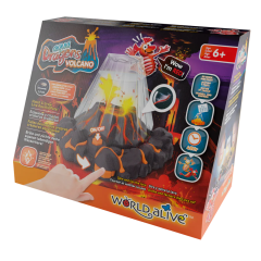Articole creative Carson Plus Plus WOW! STUFF Aqua Dragons, Set educativ STEM - AQUA DRAGONS Habitat VULCAN cu lava - acvariu cu LED si Aqua Dragons rosii - autograf.ro
