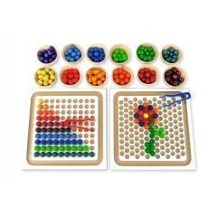 Jucarii Nice Bauspiel, Set Placa cu margele din lemn - autograf.ro