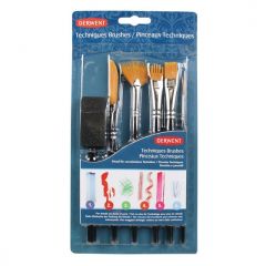 Pensule, Pensula DERWENT Professional, pentru pictat, 6 buc/ set, diverse modele pentru diferite tehnici, bli - autograf.ro
