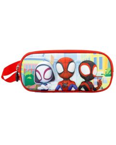 Penar 3D Spiderman Traffic cu 2 compartimente, 22x9.5x8 cm